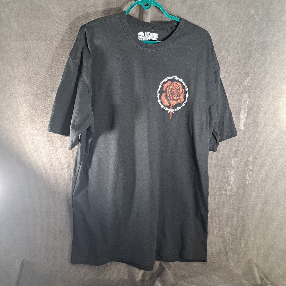 Any Means Necessary Love Hurts Black Red White Graphic Tee NEW 2XL OOP